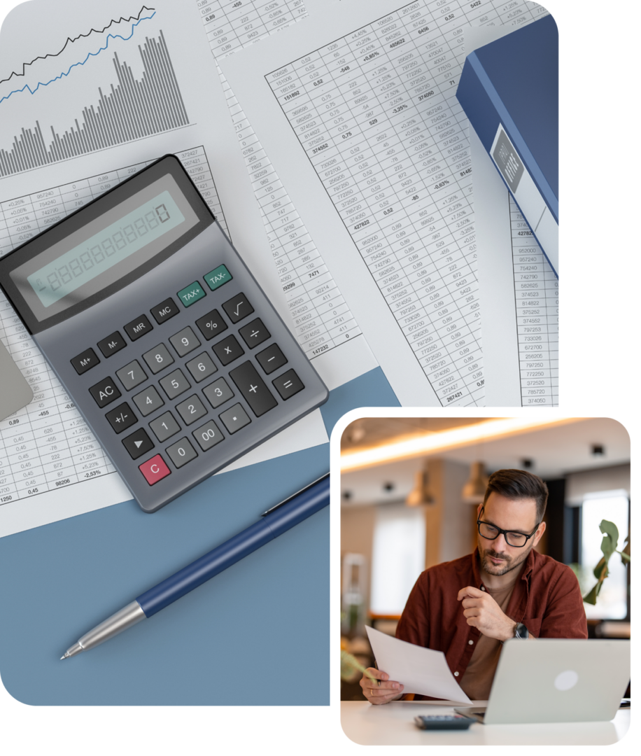 Office work and financial analysis setup